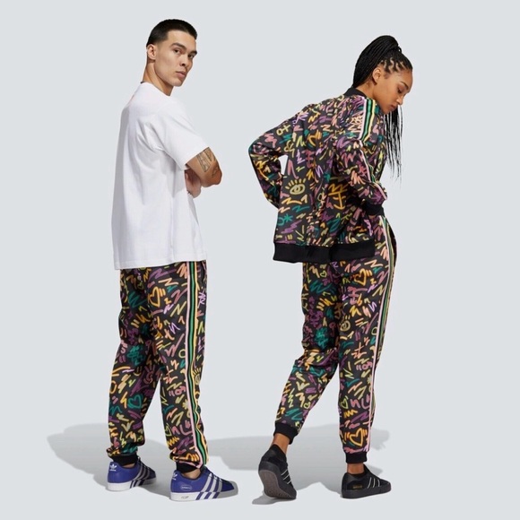 Adidas LoveUnites Unisex’s Graphic Joggers by Kris Andrew Small - Picture 2 of 10